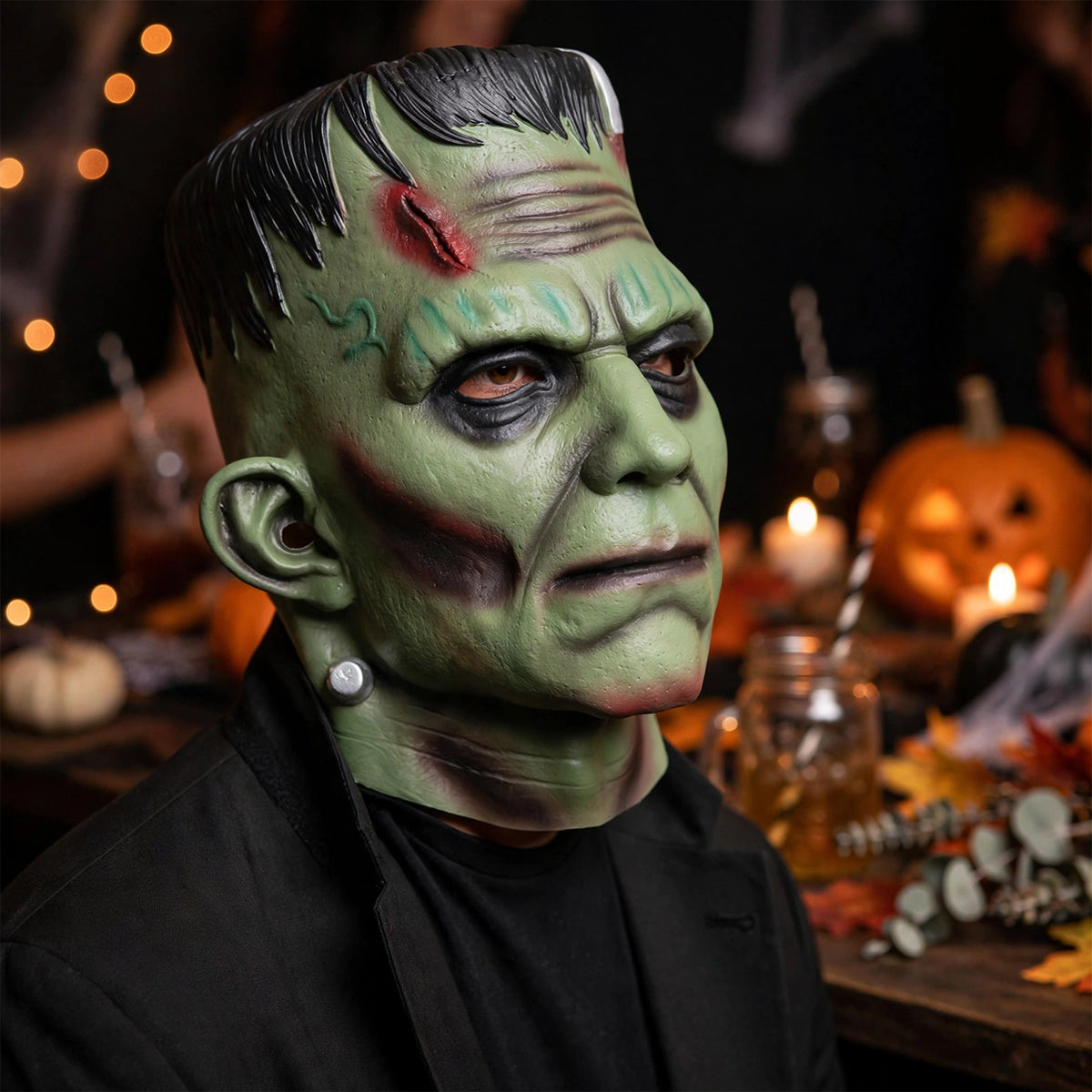 Frankenstein Halloween mask displayed for costume use