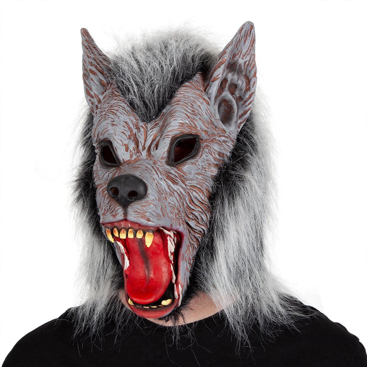 Close-up view of the Adults Latex Werewolf Mask details