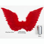 Adults Small Red Feather Angel Wings Wing Span 36x60cm