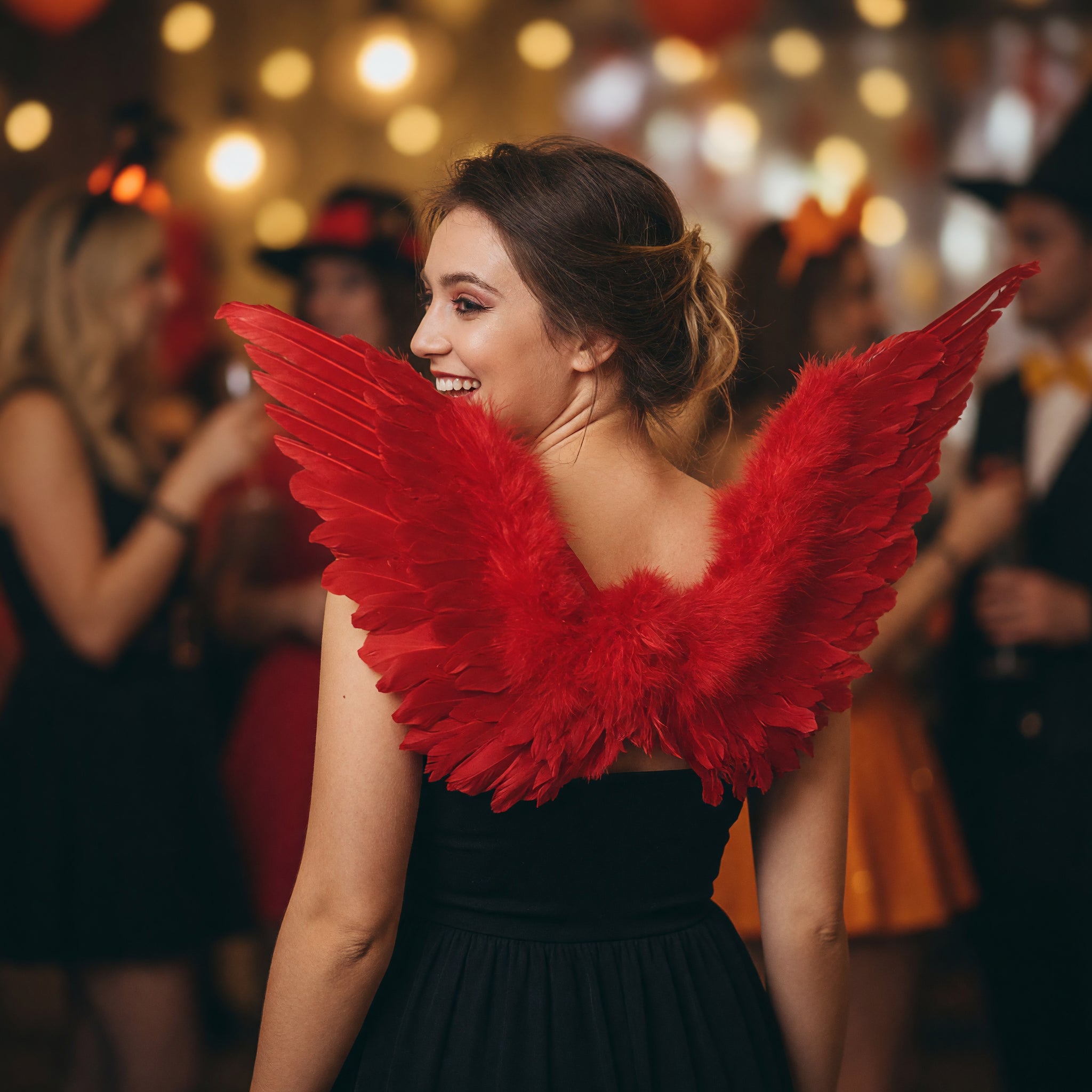 Adults Small Red Feather Angel Wings Wing Span 36x60cm