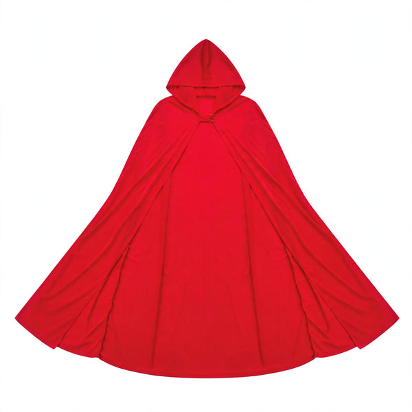Red hooded devil cloak designed for adults.