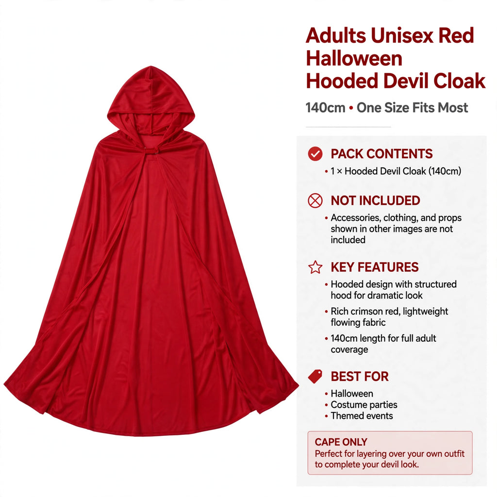 Cape only, designed to be paired with devil horns and accessories.