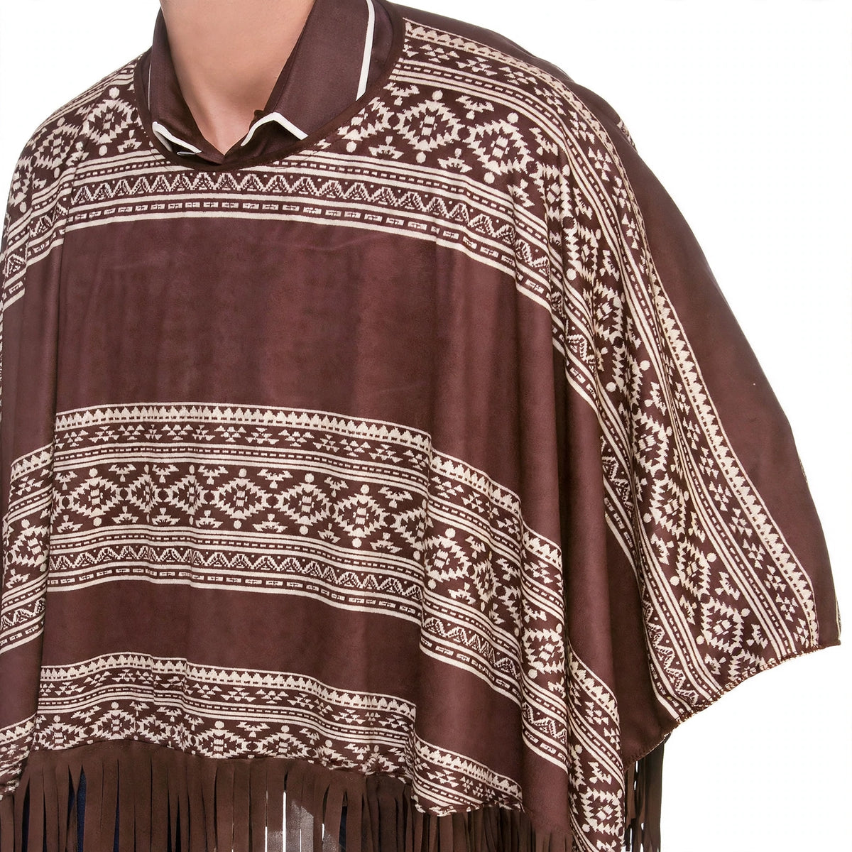 Detail view of the Wicked Costumes Adults Western Cowboy Poncho showcasing the fabric and design