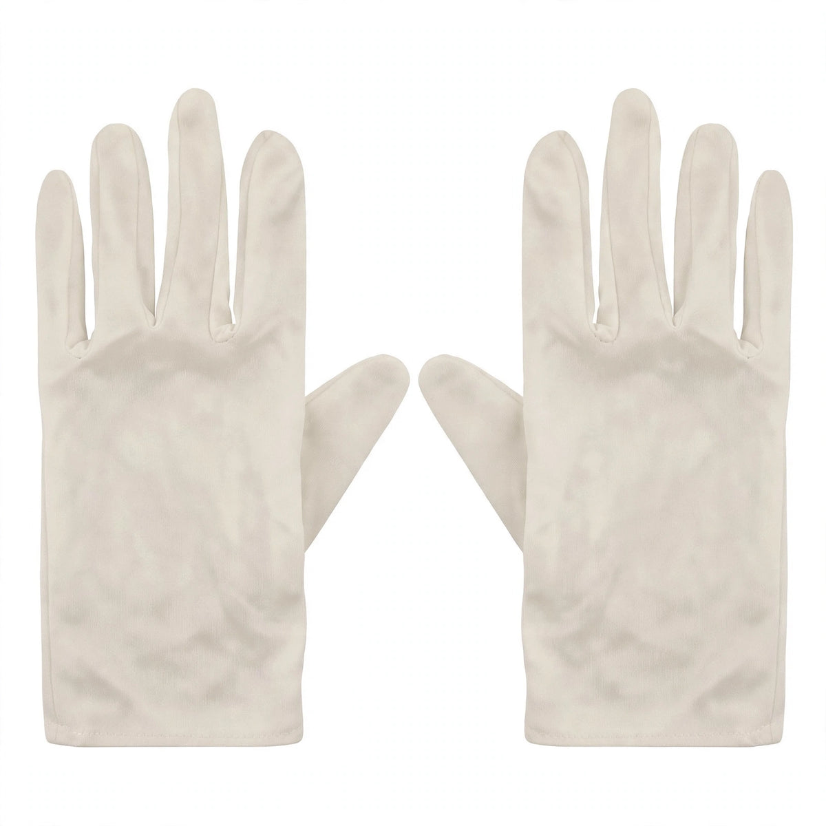 Adults white short gloves with a simple design