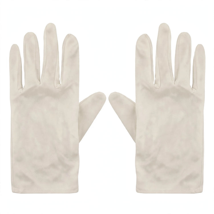 Adults white short gloves with a simple design