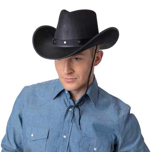 Adults Black Texan Cowboy Fancy Dress Hats