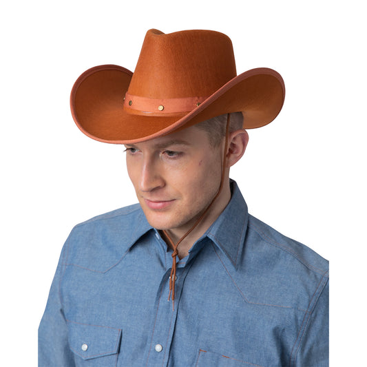 Adults Brown Texan Cowboy Fancy Dress Hats