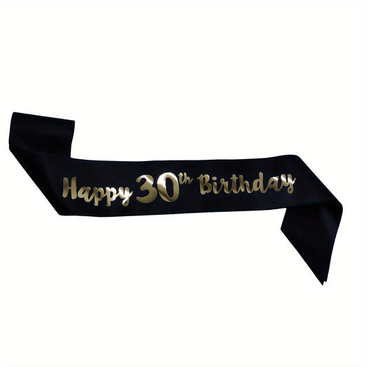 Black And Gold 30th Birthday Sash | Merthyr Tydfil | Why Not Shop Online