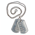 Silver army I.D dog tags for fancy dress