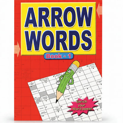 Close-up view of Arrow Words A4 Book showing crossword-style grids