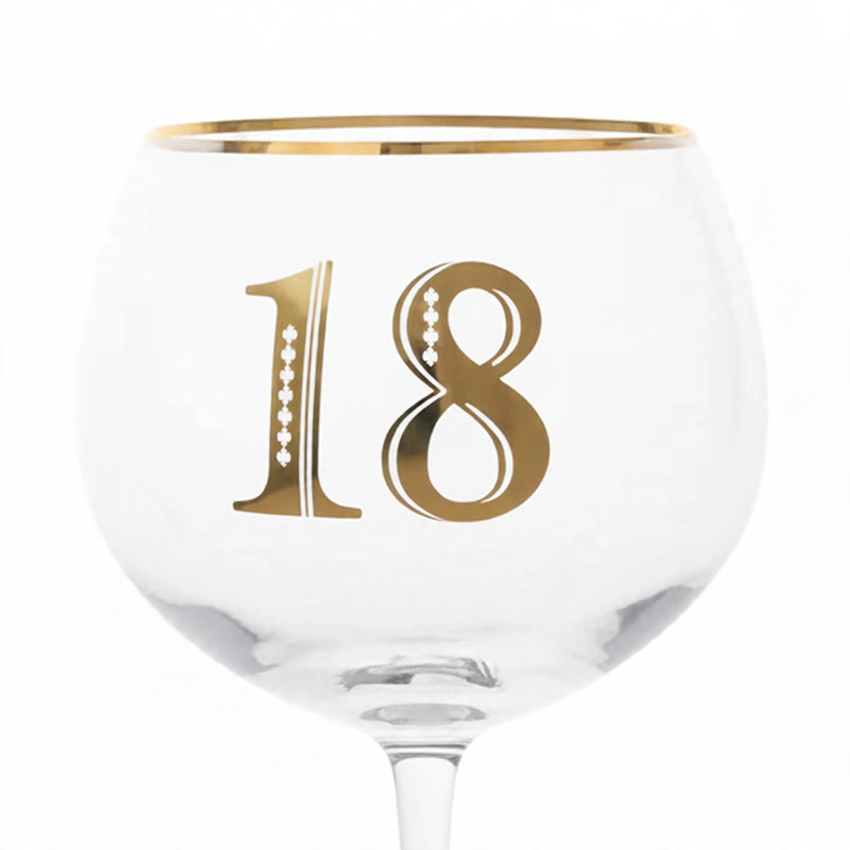 Close-up view of Art Deco geometric pattern on 18th Birthday Gin Glass