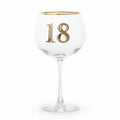 Art Deco 18th Birthday Gin Glass with geometric design and crystal style glass
