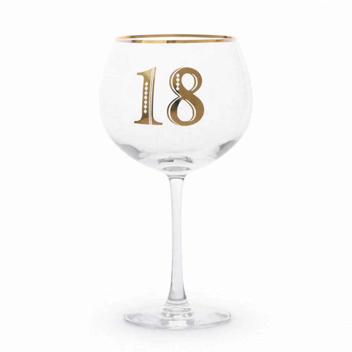 Art Deco 18th Birthday Gin Glass with geometric design and crystal style glass
