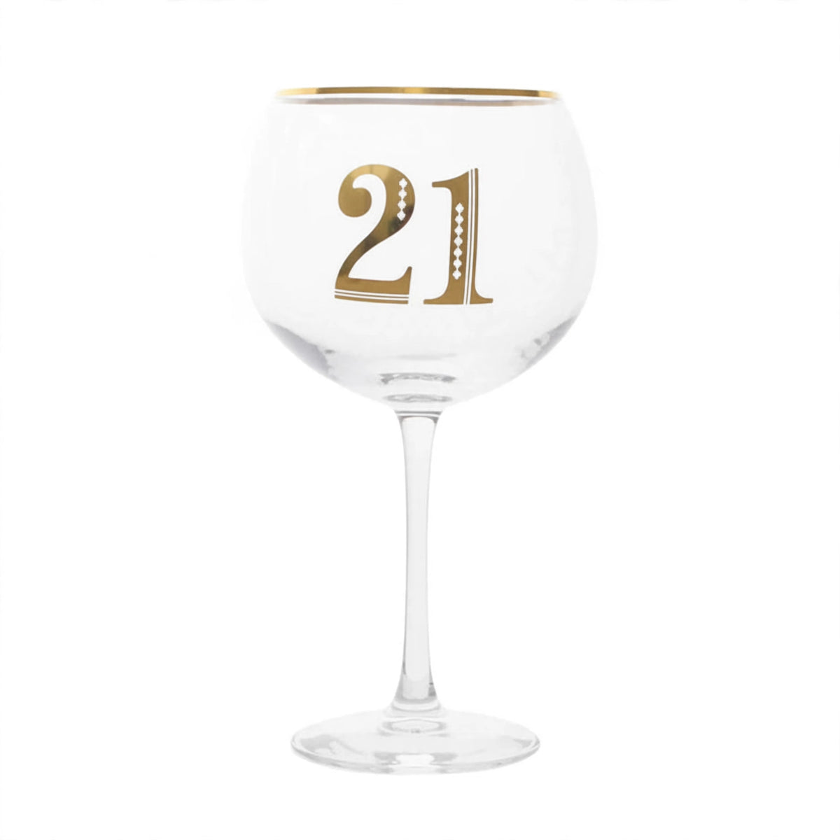 Art Deco 21st Birthday Gin Glass with geometric design