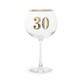Art Deco 30th Birthday Gin Glass with geometric design and 30th birthday dedication
