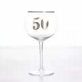 Art Deco 50th Birthday Gin Glass made from premium crystal-style glass with geometric detailing