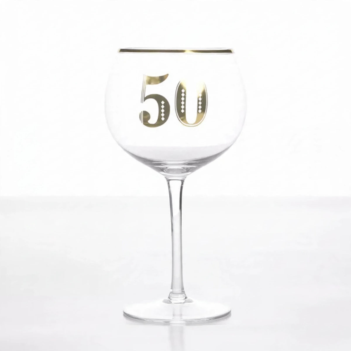 Art Deco 50th Birthday Gin Glass made from premium crystal-style glass with geometric detailing