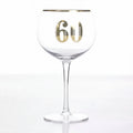 Art Deco 60th Birthday Gin Glass with crystal-style clarity
