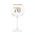 Art Deco 70th Birthday Gin Glass with geometric design and 70th birthday dedication