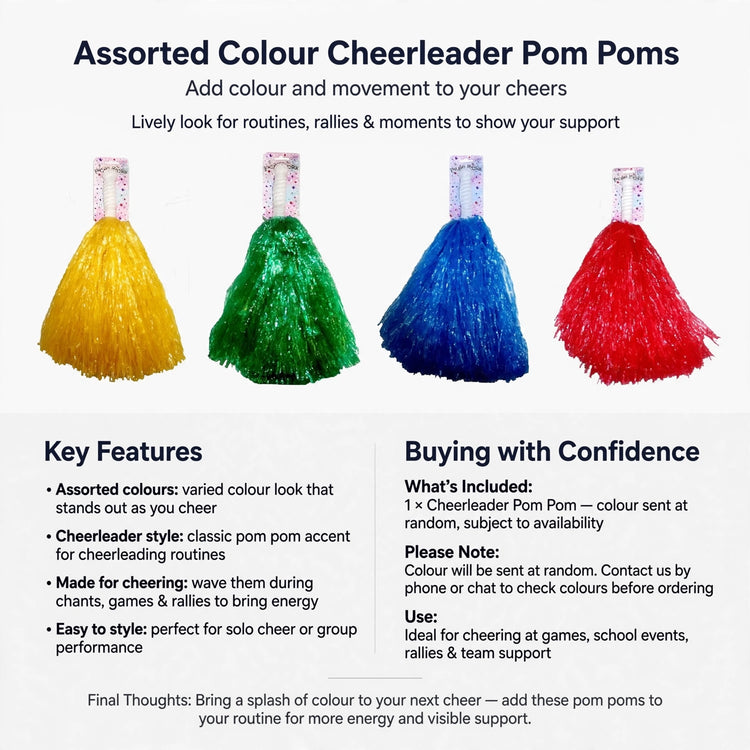Single pom pom sold with assorted colours sent at random