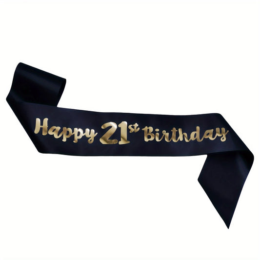 Black And Gold 21st Birthday Sash | Merthyr Tydfil | Why Not Shop Online