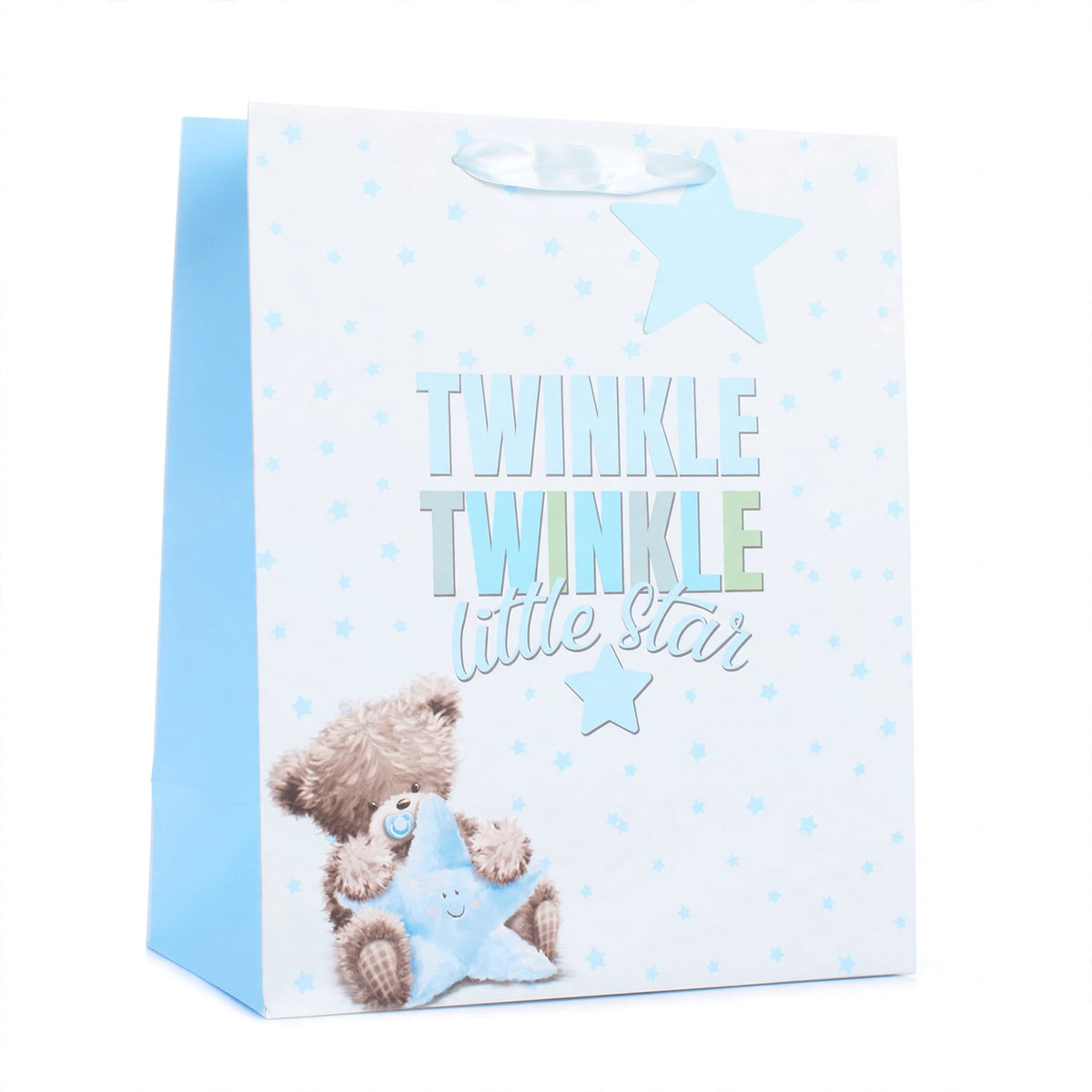 Large blue gift bag with Little Star Boy design for baby boy gifts