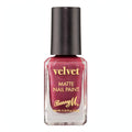Barry M Red Velvet Nail Polish in Crimson Couture 115 with matte velvet finish