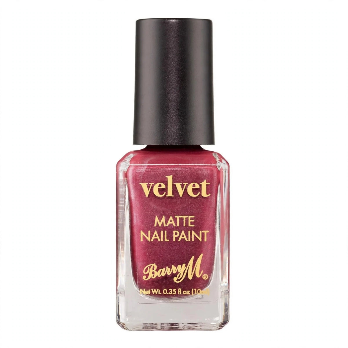 Barry M Red Velvet Nail Polish in Crimson Couture 115 with matte velvet finish