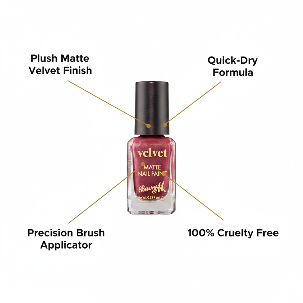 Barry M Velvet Nail Polish - Feature Infographic