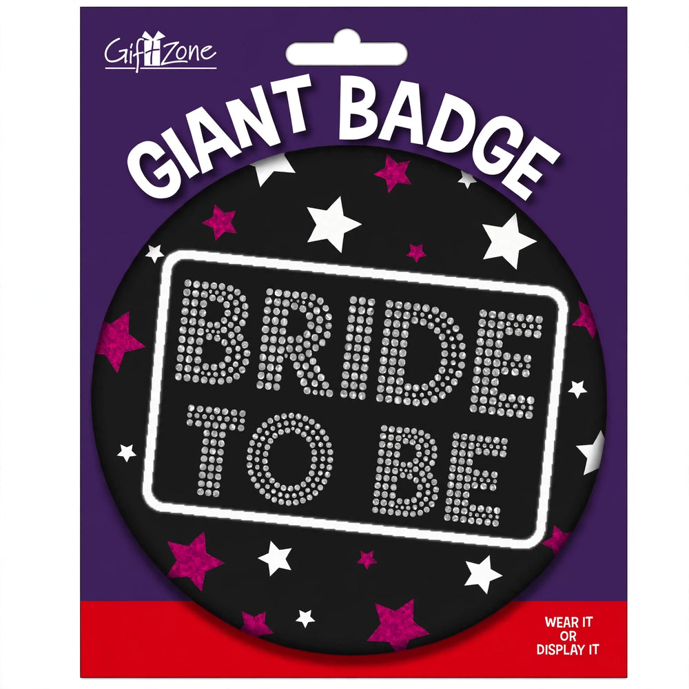 Big Badge Hen Party Bride To Be with oversized design and pin fastening