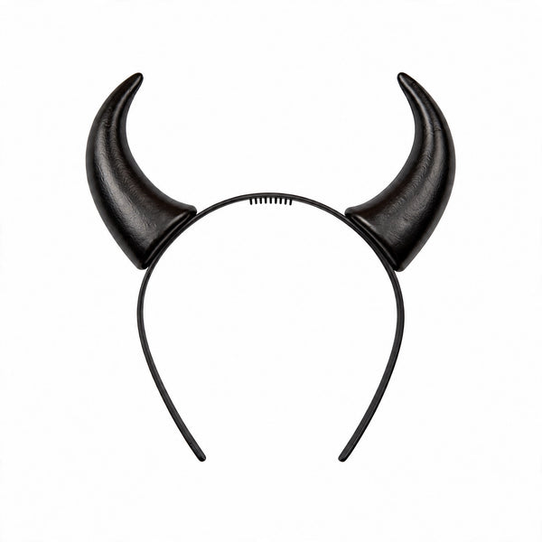 Wicked Costumes Black Devil Horns Headband with classic black horns
