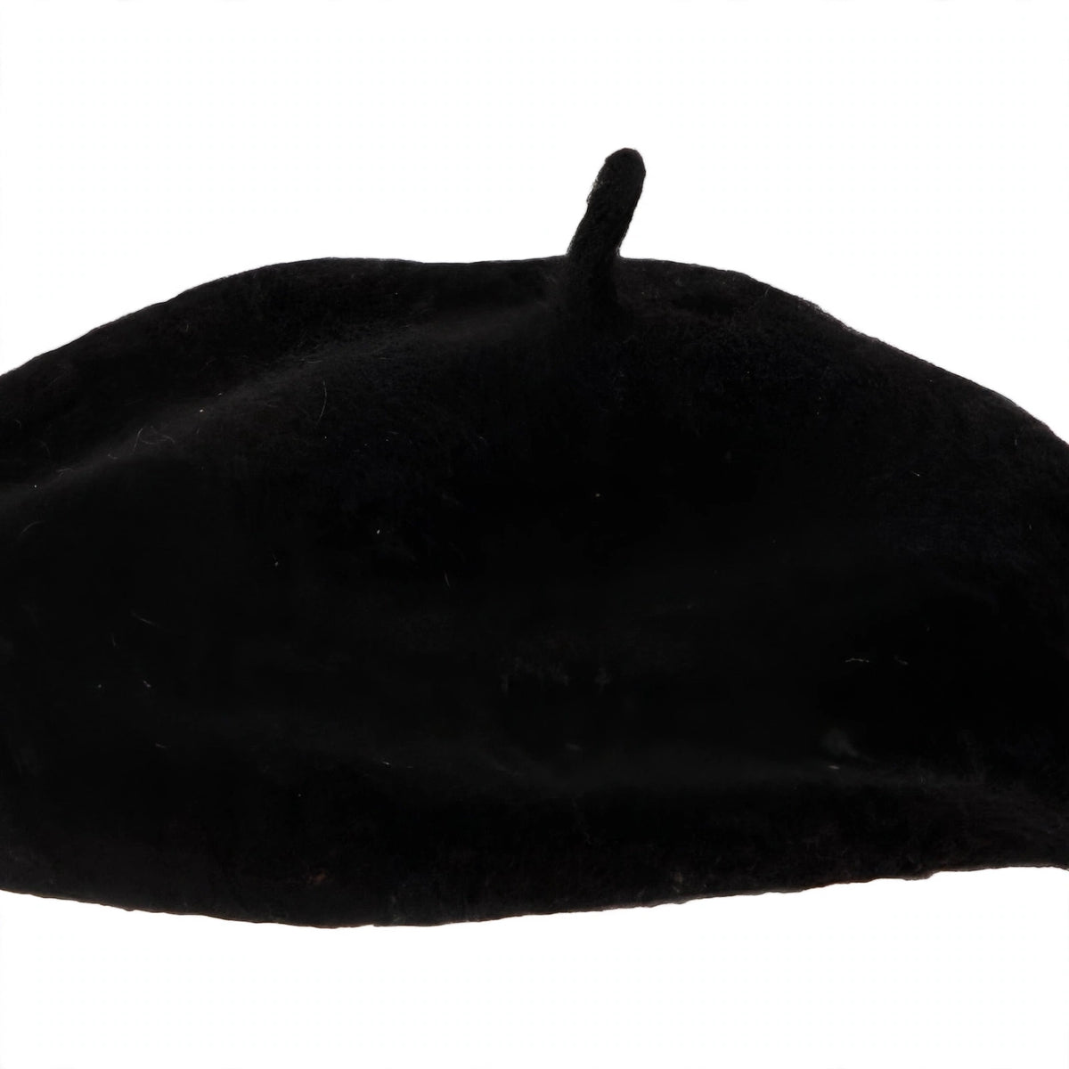 Black French beret styled to the side