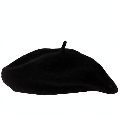 Black French beret with flat design
