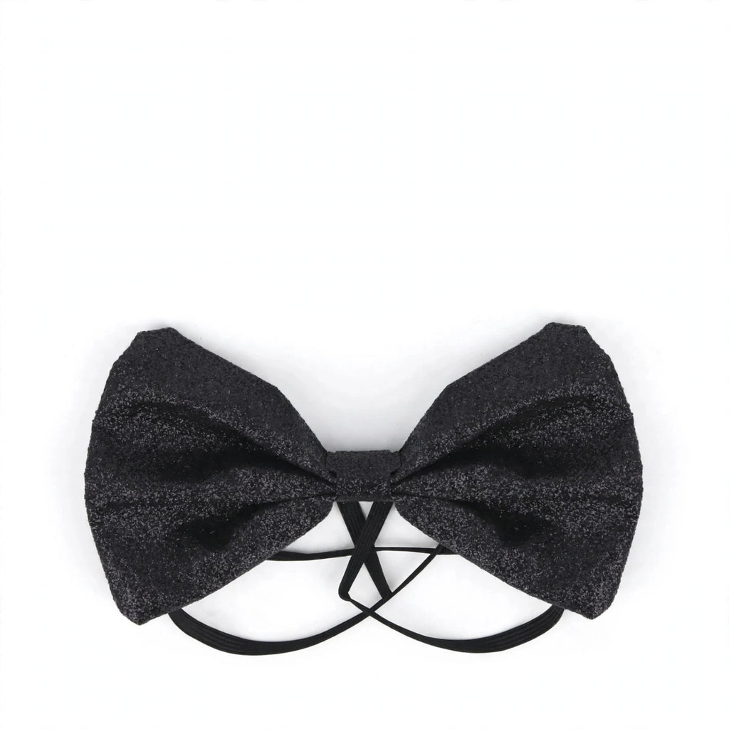 Black Glitter Bow Tie with classic bow-tie shape and glitter finish