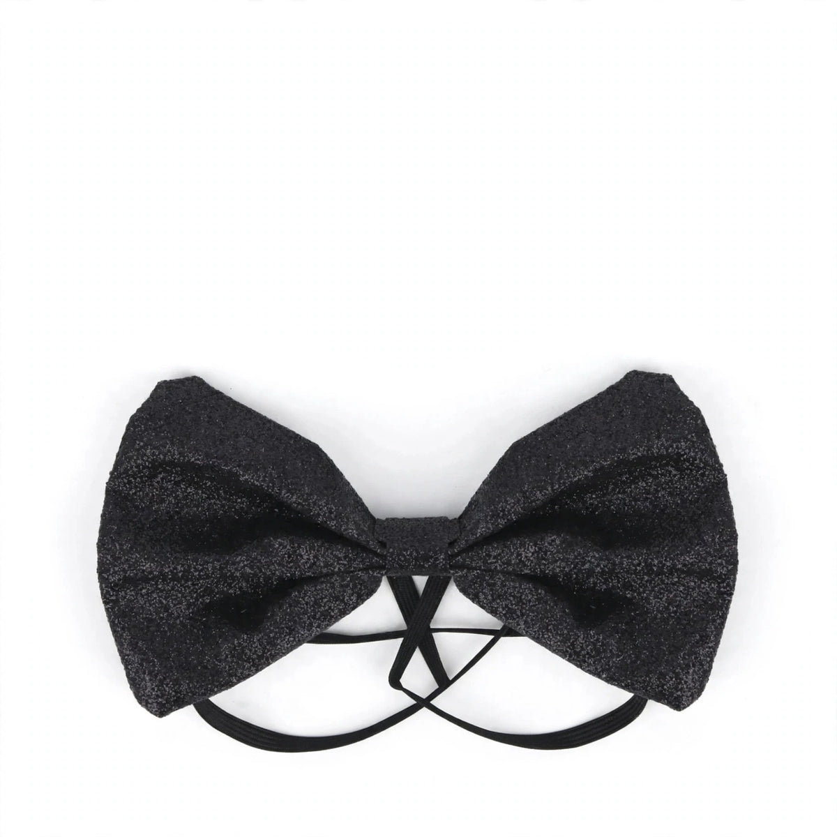 Black Glitter Bow Tie with classic bow-tie shape and glitter finish