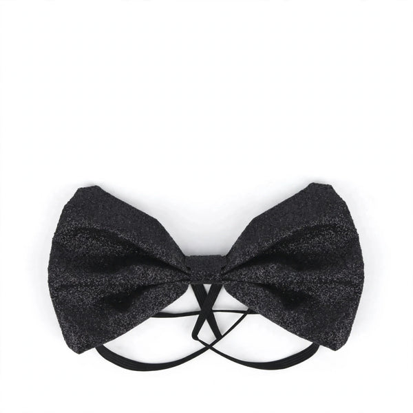 Black Glitter Bow Tie with classic bow-tie shape and glitter finish