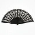 Black Lace Fan with intricate lace pattern measuring 45x25cm