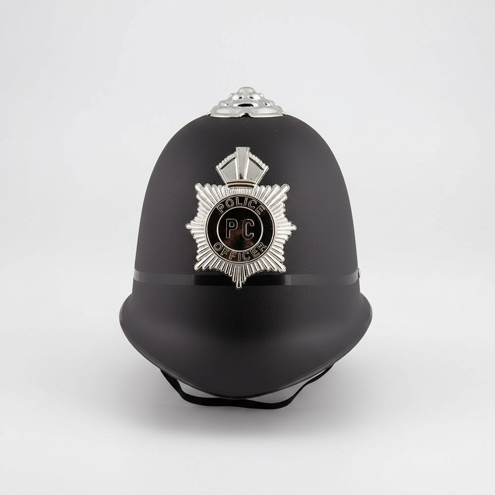 Black Police Helmet Product Shot
