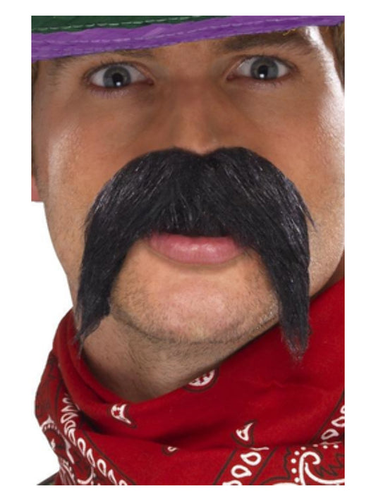 Black Big & Bushy Gringo Cowboy Mexican Moustache