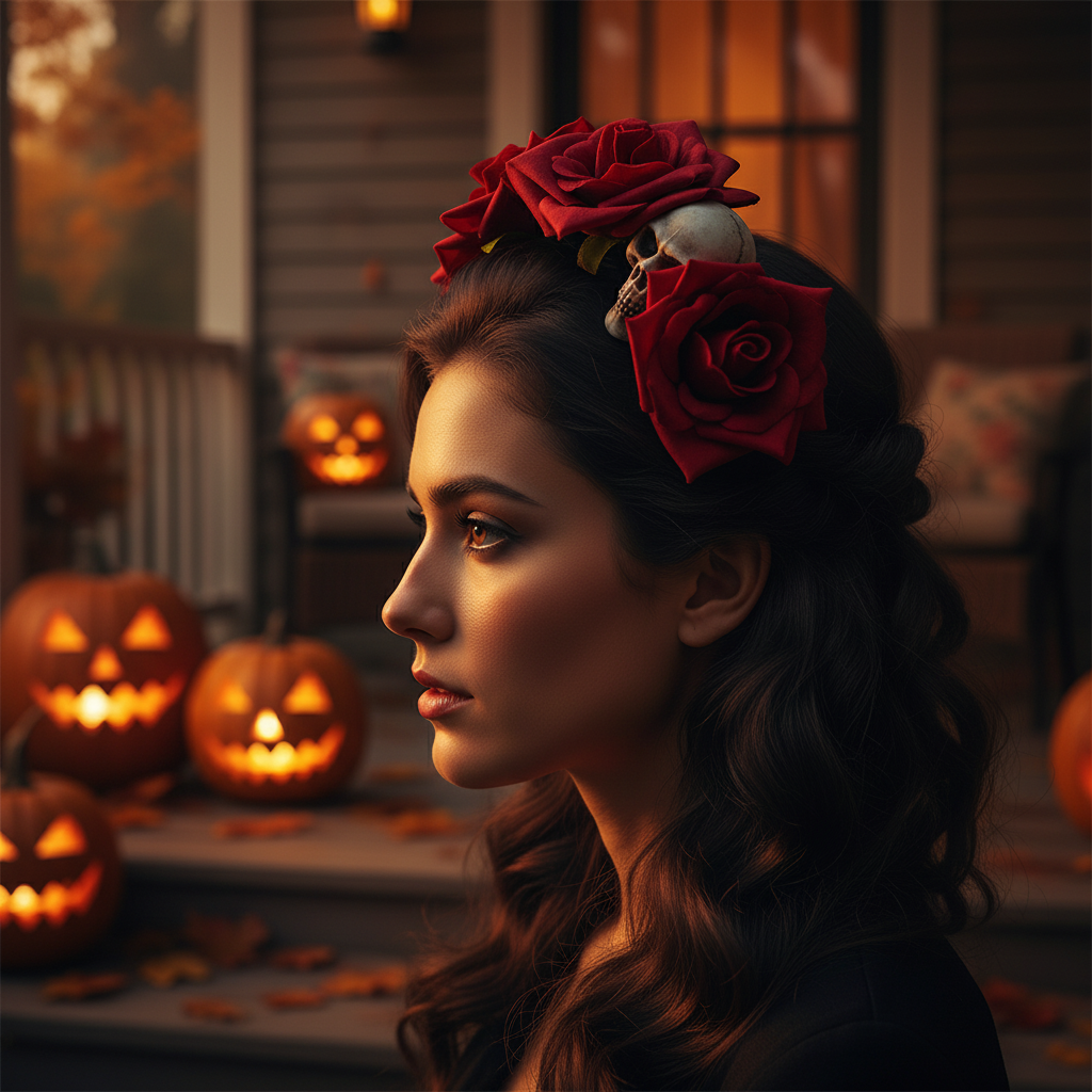 Black Headband With Skull & Flowers | Merthyr Tydfil | Why Not Shop Online