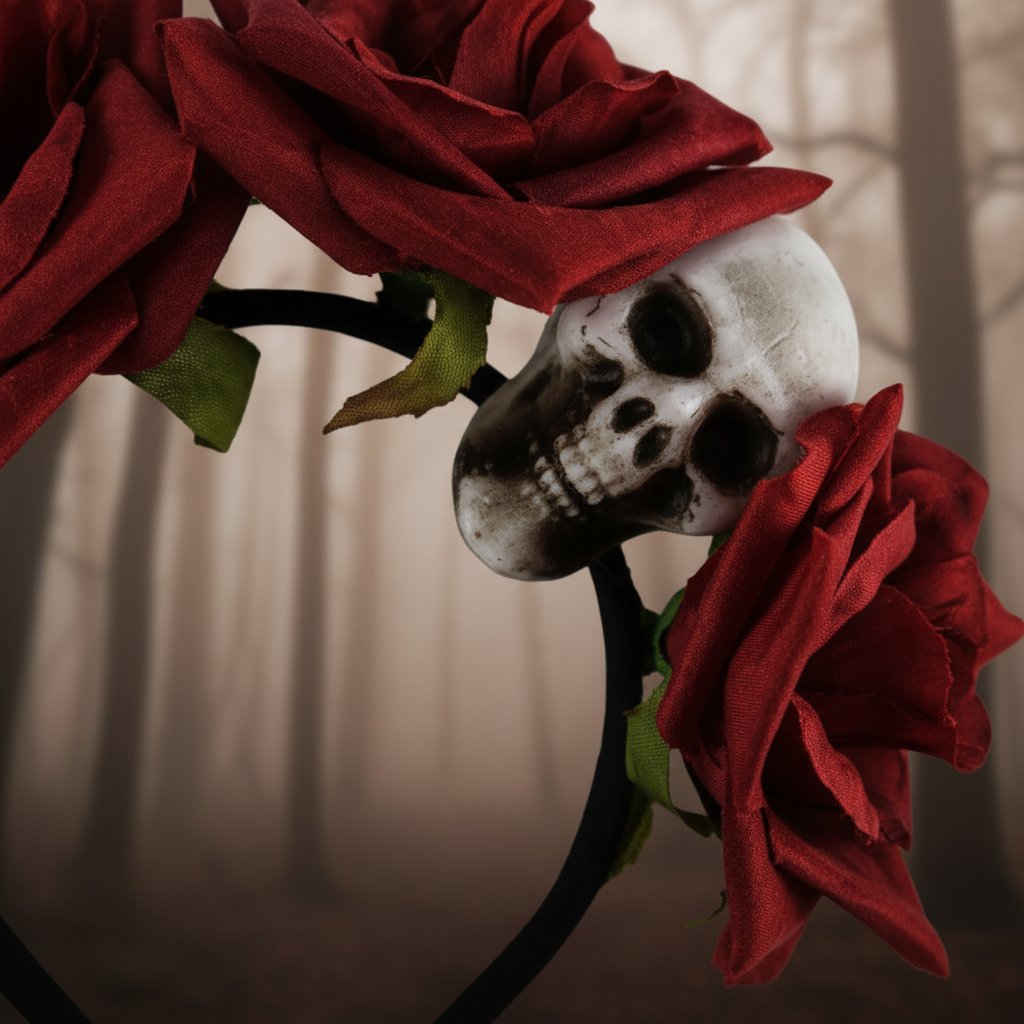 Black Headband With Skull & Flowers | Merthyr Tydfil | Why Not Shop Online