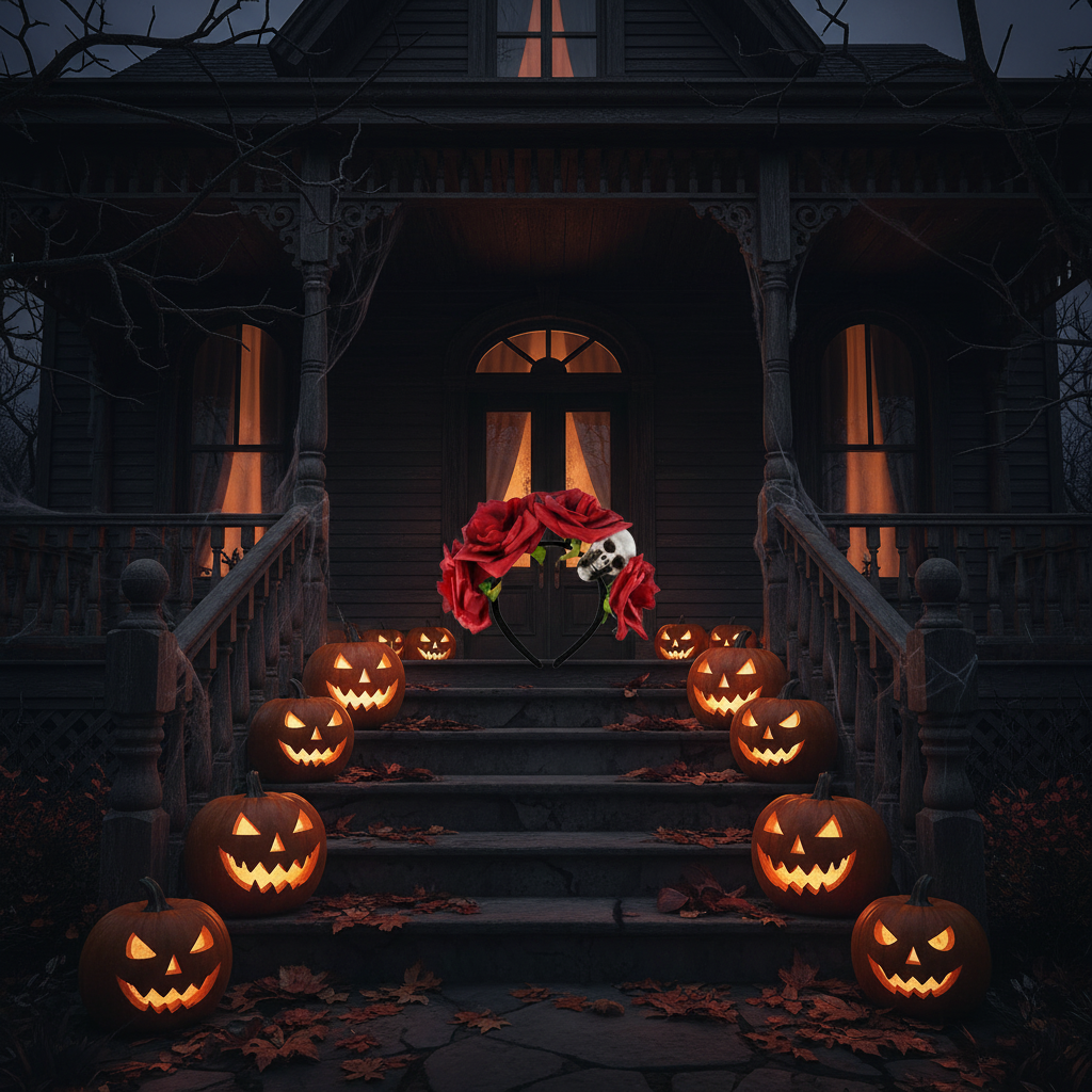 Black Headband With Skull & Flowers | Merthyr Tydfil | Why Not Shop Online