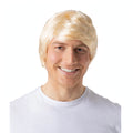 Men's blonde medium-length synthetic wig with adjustable fit