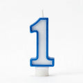 Blue Glitter Number 1 Birthday Candle with blue colour and number 1 shape