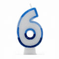 Blue Glitter Number 6 Birthday Candle by Kaleidoscope