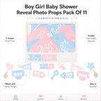 Boy Girl Baby Shower Reveal Photo Props Pack Of 11