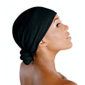 breathable black cotton durag with knot-on style