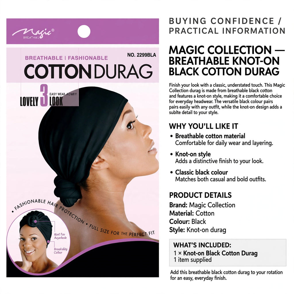 durag made from breathable cotton for daily wear with knot-on style
