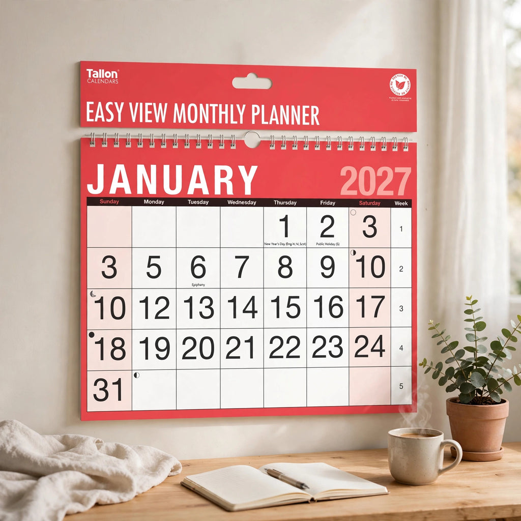 Tallon 2027 calendar displayed for use in work or home planning