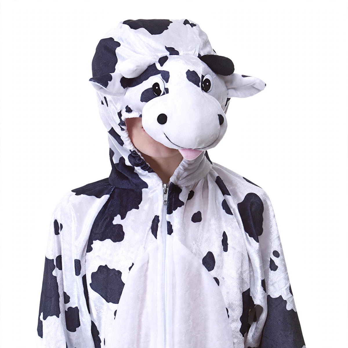 Detail view of Childrens Cow Fancy Dress Costume showing design
